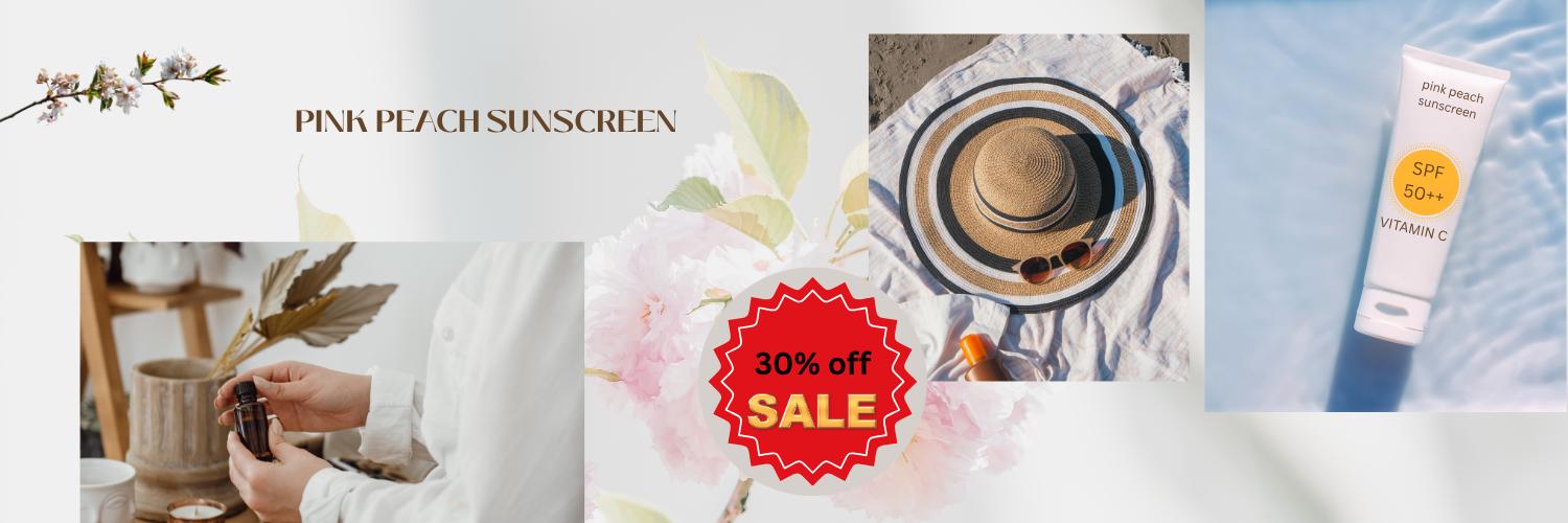 pink peach sunscreen with SPF 50++